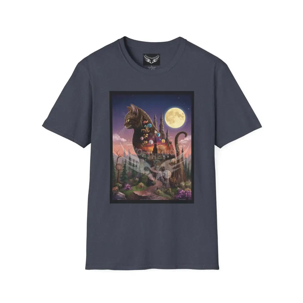 Kitty Moon Mashup - Softstyle T-Shirt Heather Navy / XS T-Shirt