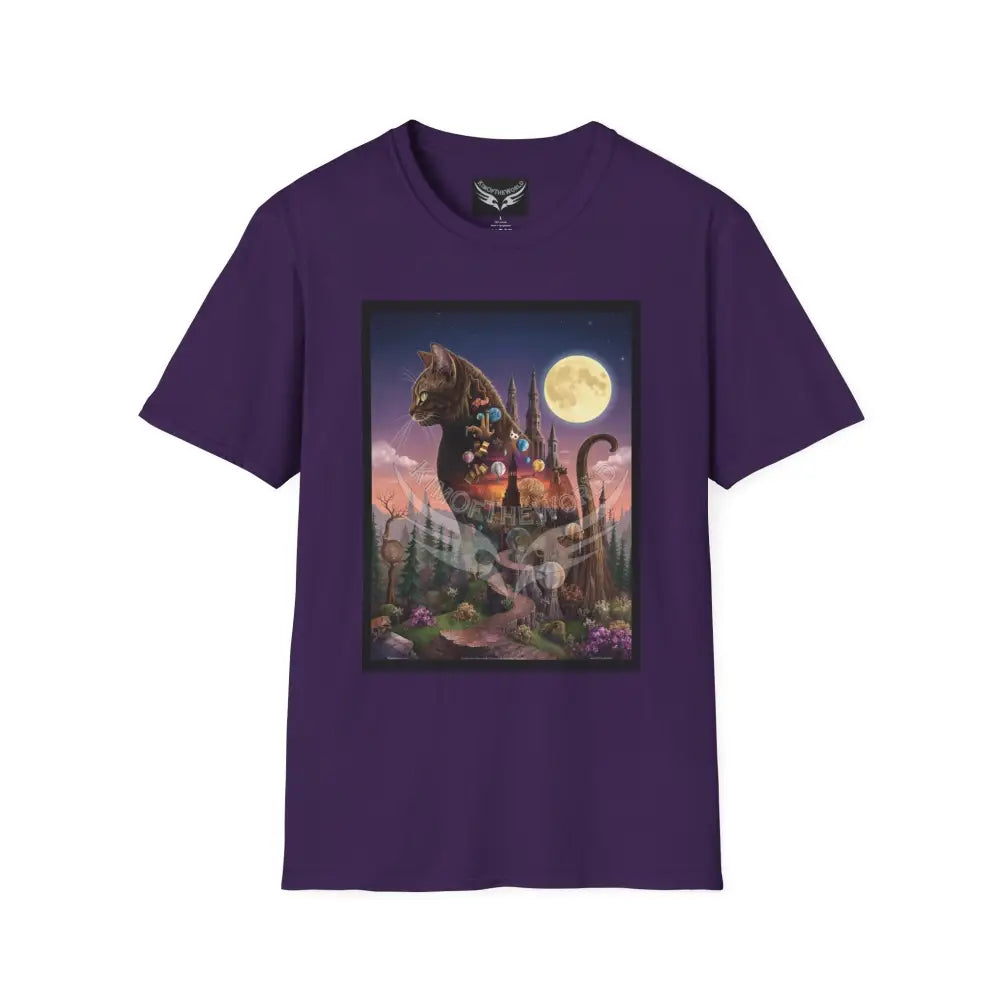Kitty Moon Mashup - Softstyle T-Shirt Purple / S T-Shirt