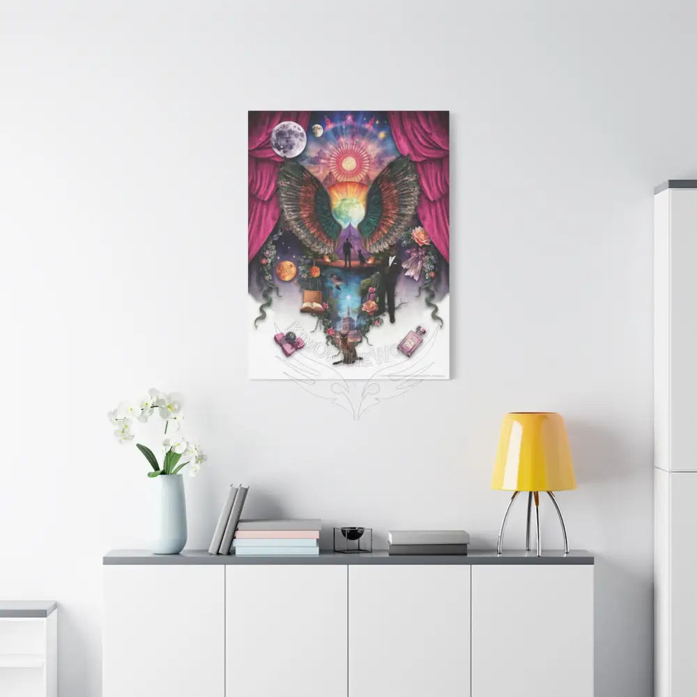 Kitty Multi-Dimensional Floral Cat Lovers Canvas — Matte Stretched Wall Art Canvas