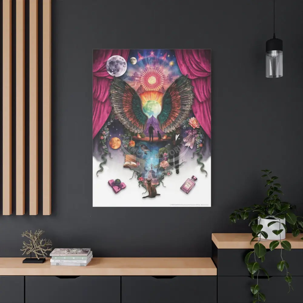 Kitty Multi-Dimensional Floral Cat Lovers Canvas — Matte Stretched Wall Art Canvas