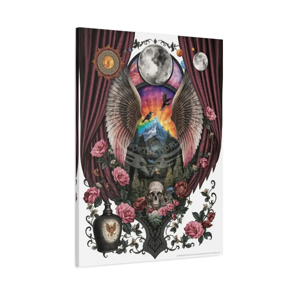 Kitty Multi-Dimensional Floral Cat Lovers Canvas — Matte Stretched Wall Art Canvas