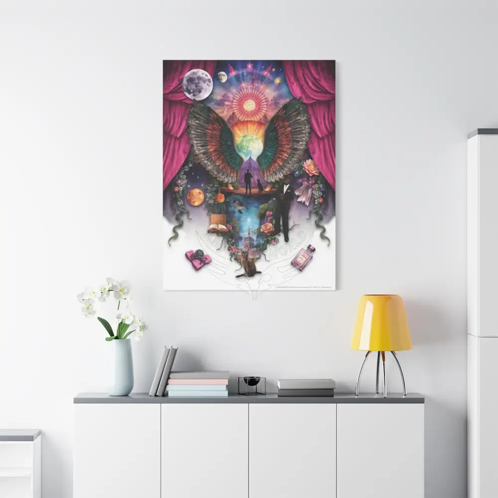 Kitty Multi-Dimensional Floral Cat Lovers Canvas — Matte Stretched Wall Art Canvas