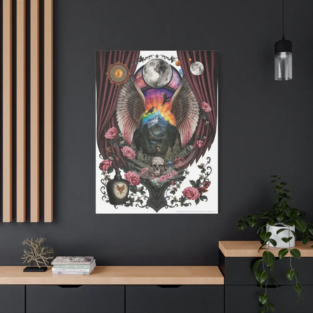 Kitty Multi-Dimensional Floral Cat Lovers Canvas — Matte Stretched Wall Art Canvas