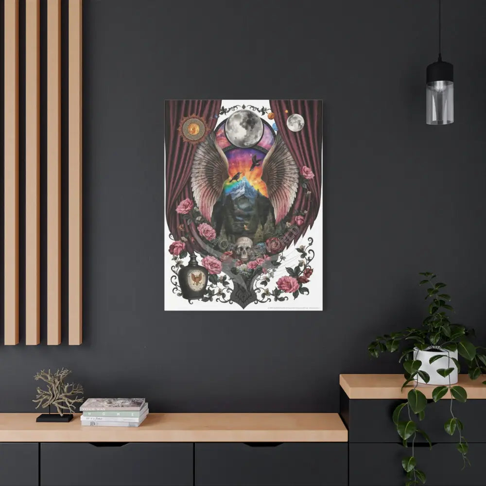 Kitty Multi-Dimensional Floral Cat Lovers Canvas — Matte Stretched Wall Art Canvas