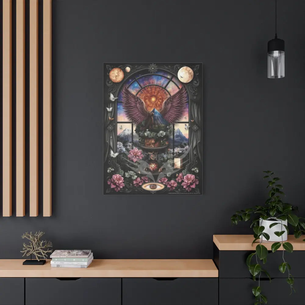 Kitty Multi-Dimensional Floral Cat Lovers Canvas — Matte Stretched Wall Art Canvas