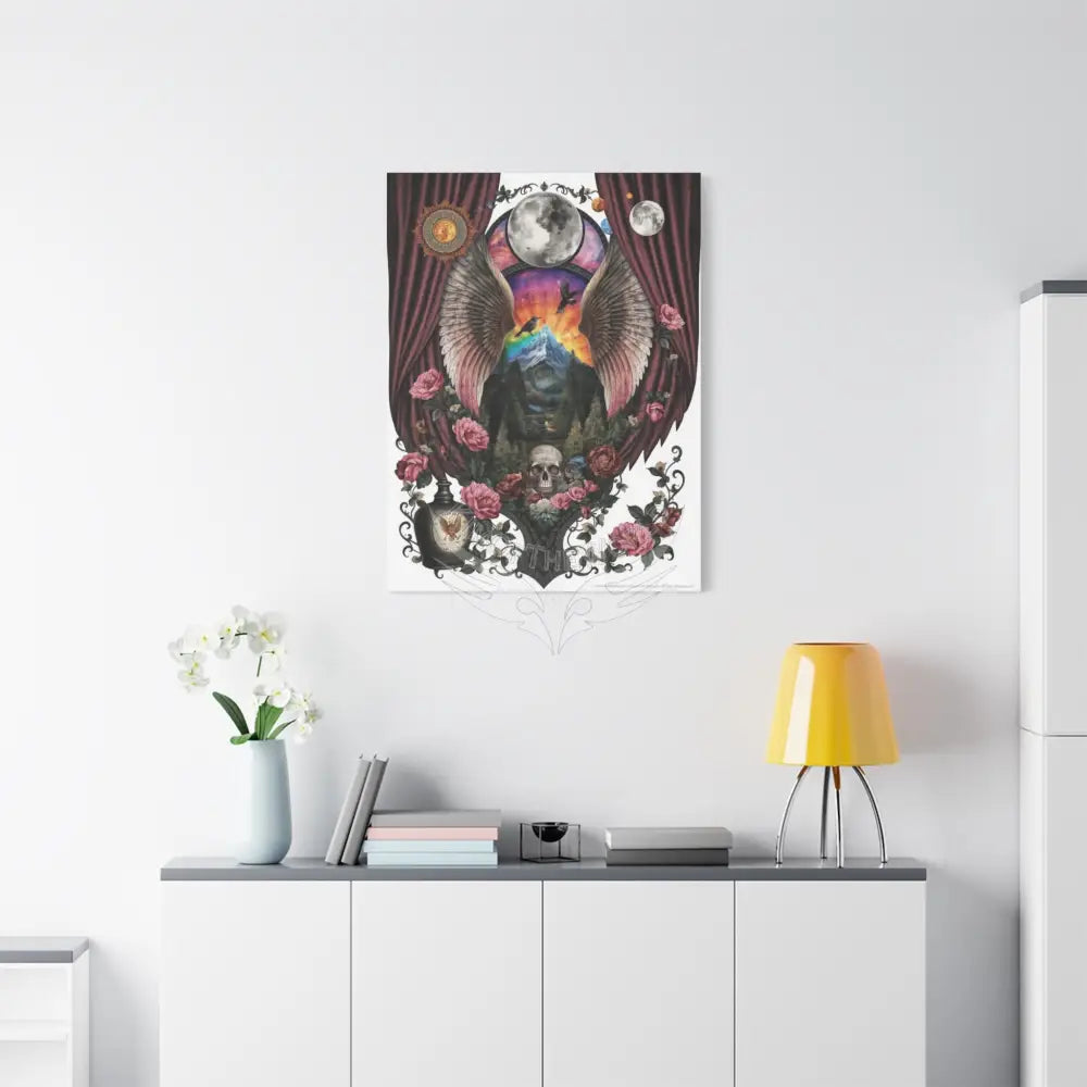 Kitty Multi-Dimensional Floral Cat Lovers Canvas — Matte Stretched Wall Art Canvas