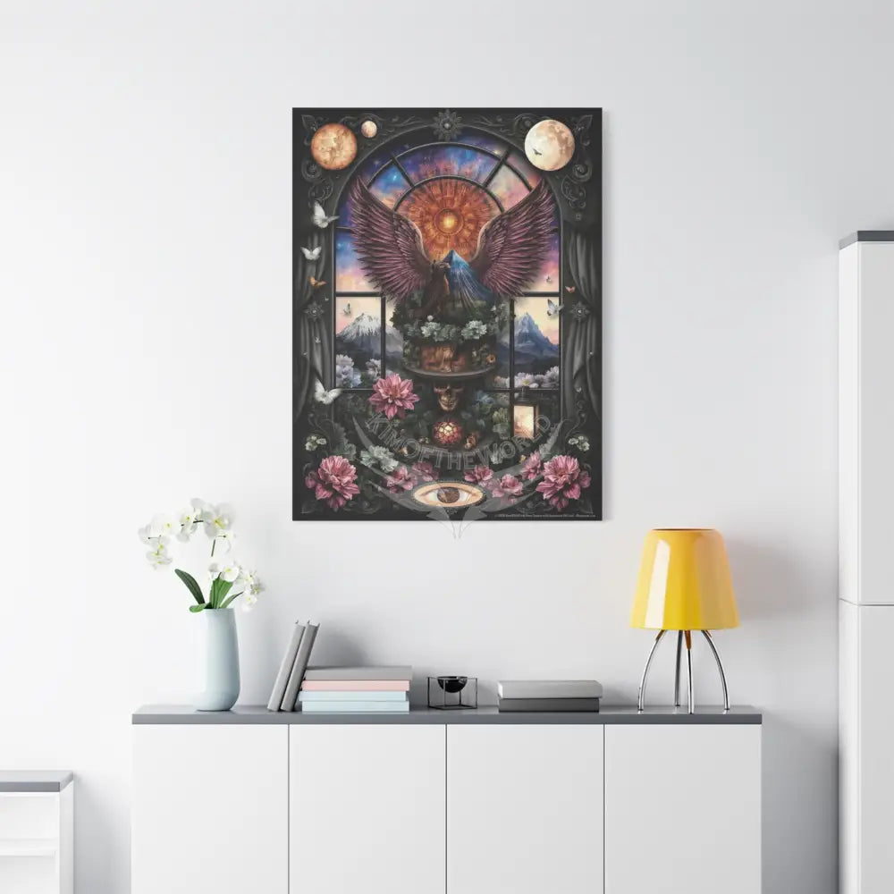 Kitty Multi-Dimensional Floral Cat Lovers Canvas — Matte Stretched Wall Art Canvas