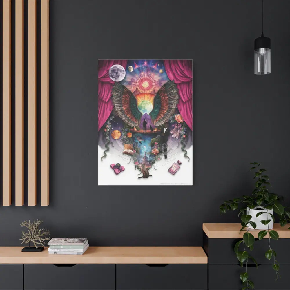 Kitty Multi-Dimensional Floral Cat Lovers Canvas — Matte Stretched Wall Art Canvas