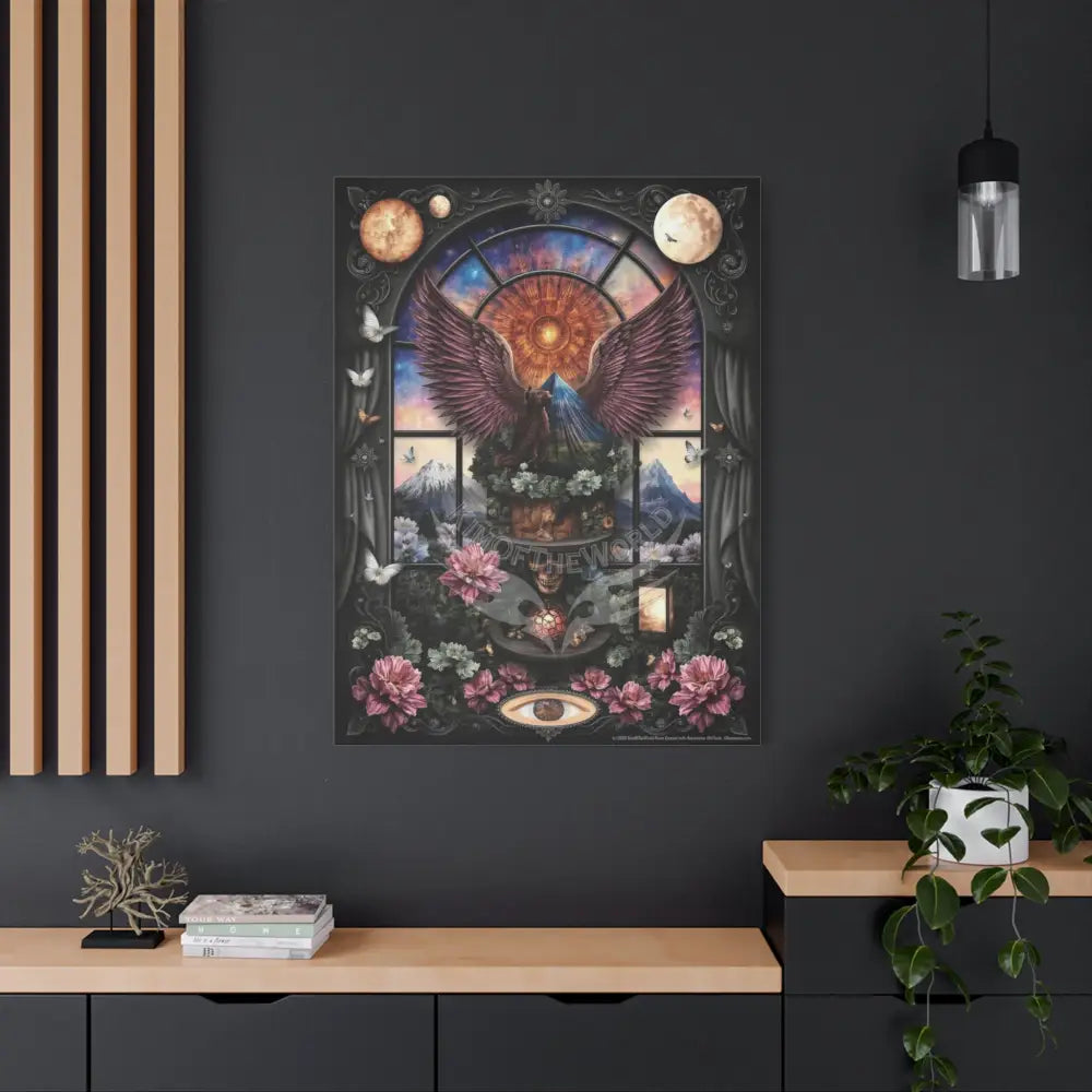 Kitty Multi-Dimensional Floral Cat Lovers Canvas — Matte Stretched Wall Art Canvas
