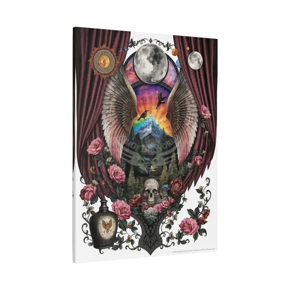 Kitty Multi-Dimensional Floral Cat Lovers Canvas — Matte Stretched Wall Art Canvas