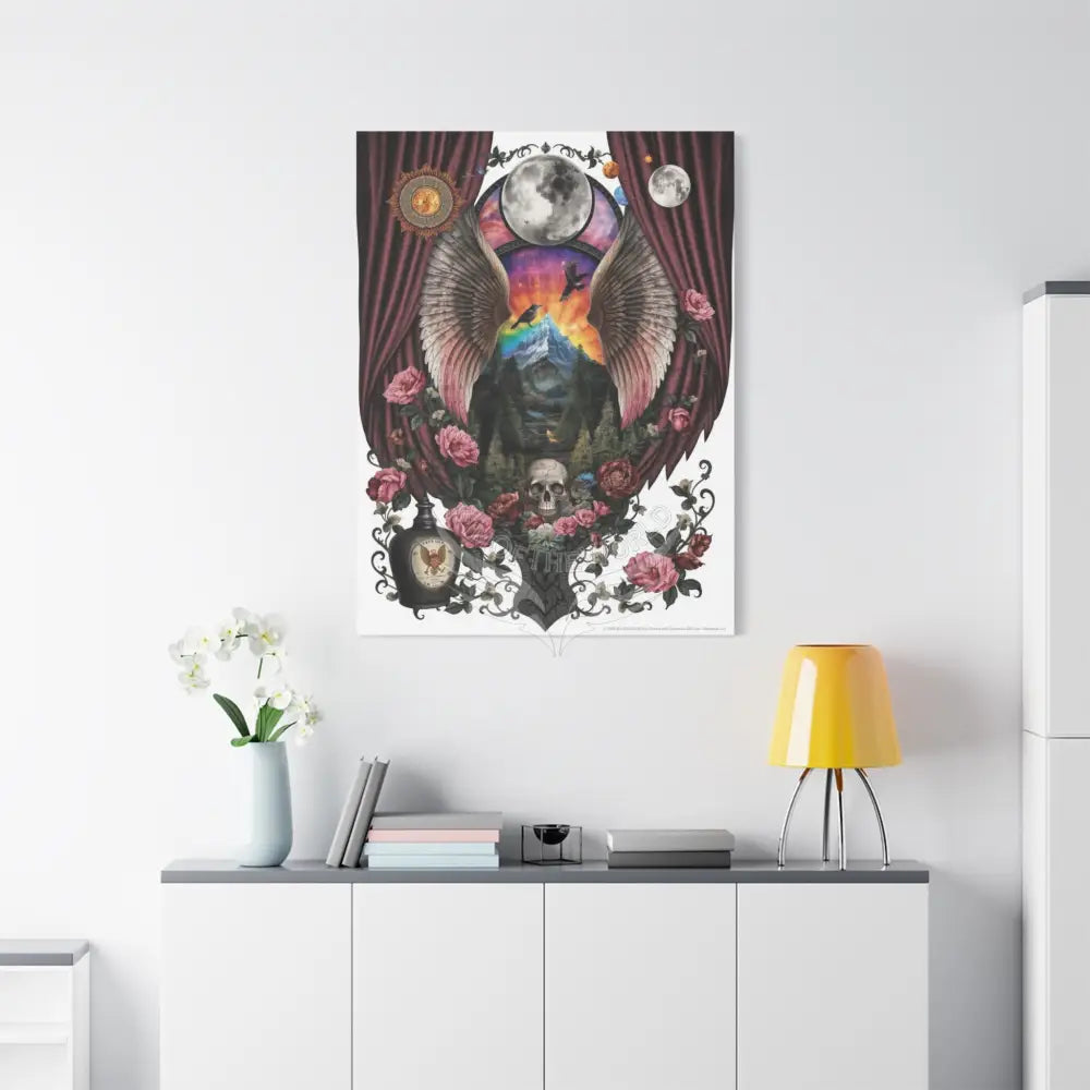 Kitty Multi-Dimensional Floral Cat Lovers Canvas — Matte Stretched Wall Art Canvas