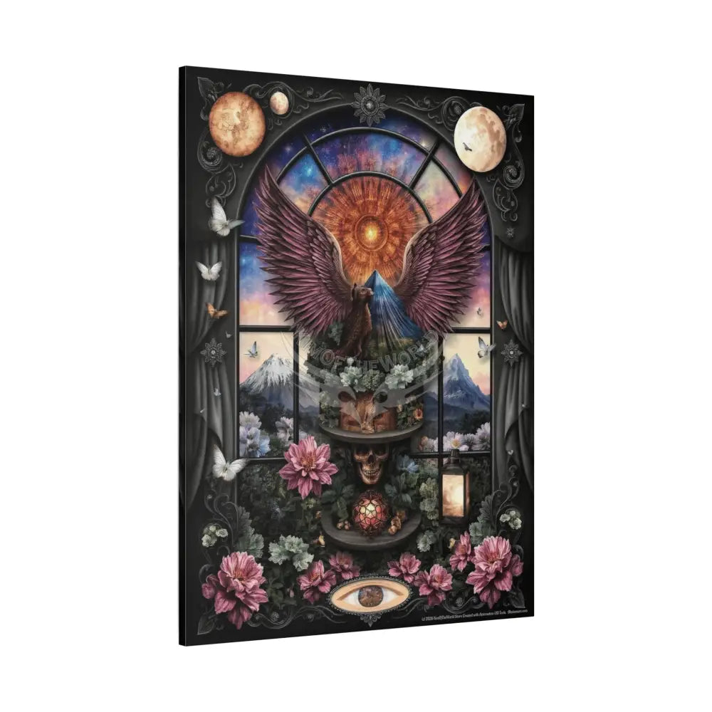Kitty Multi-Dimensional Floral Cat Lovers Canvas — Matte Stretched Wall Art Canvas