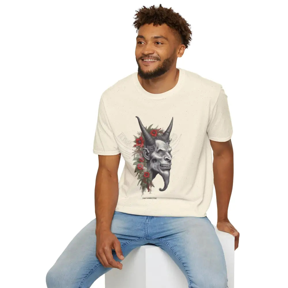 Krampus Christmas Lore Holiday Fae Horned Skull & Roses T-Shirt T-Shirt