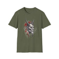 Krampus Christmas Lore Holiday Fae Horned Skull & Roses T-Shirt Military Green / S T-Shirt