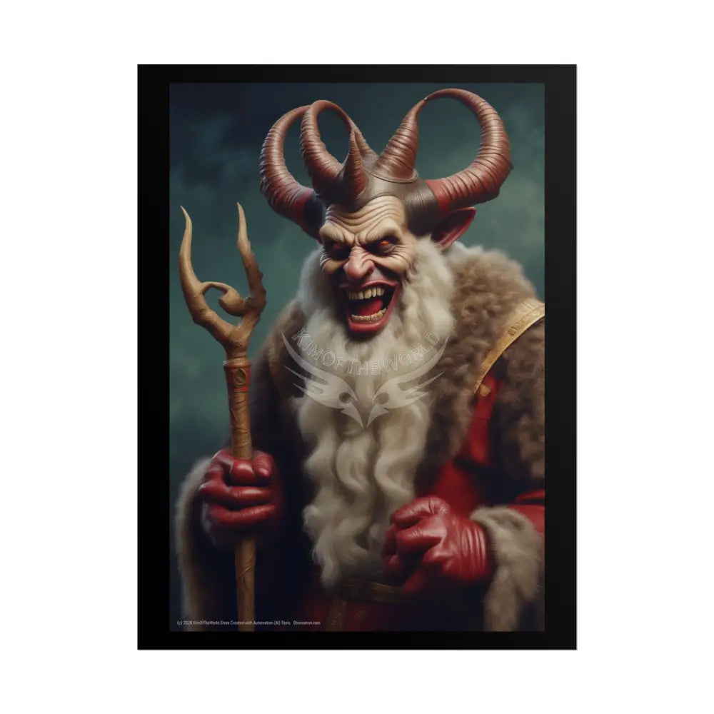 Krampus Holiday Poster — Rolled Christmas Folklore Fae Wall Art 18″ x 24″ (Vertical) / Matte Poster