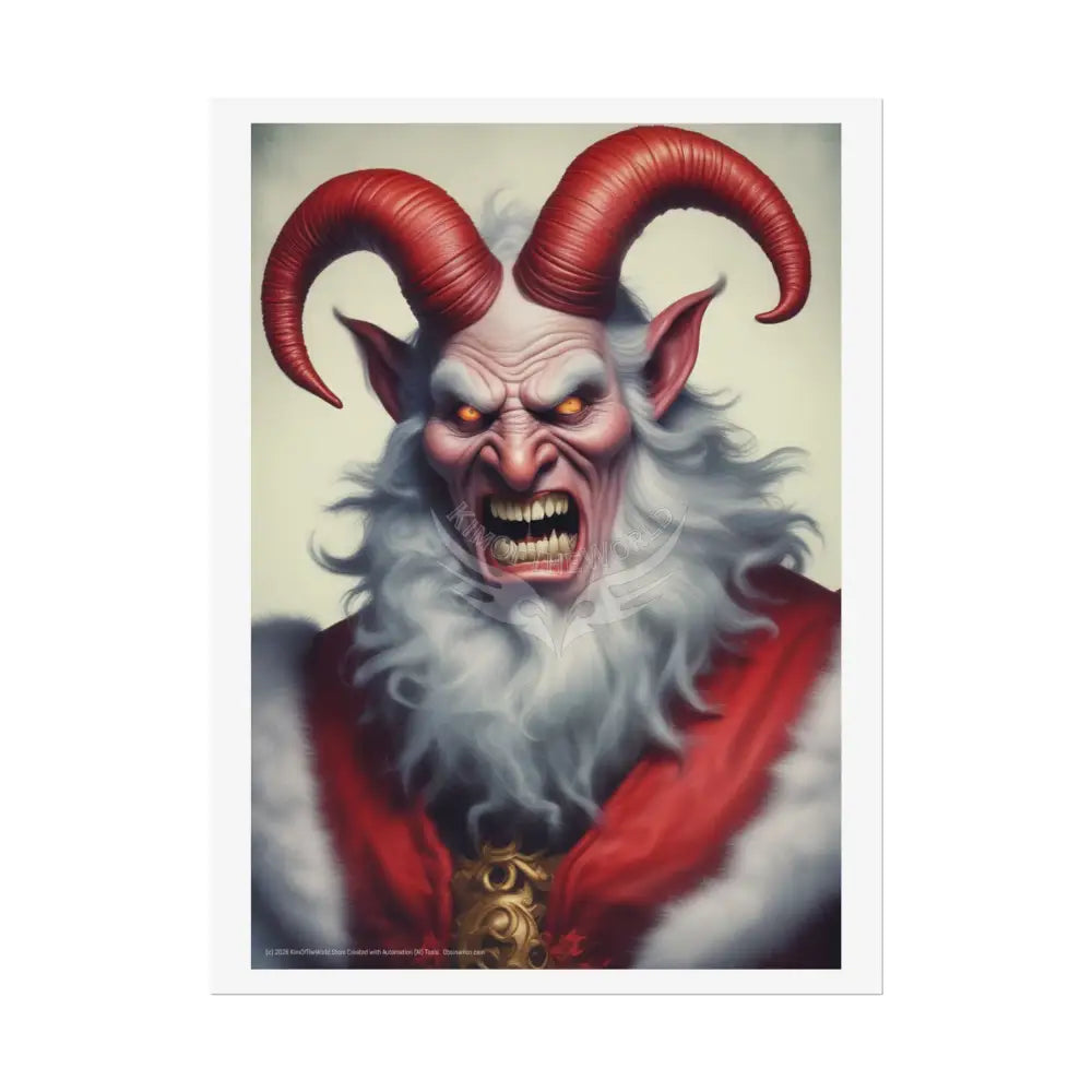 Krampus Holiday Poster — Rolled Christmas Folklore Fae Wall Art 18″ x 24″ (Vertical) / Semi Glossy Poster
