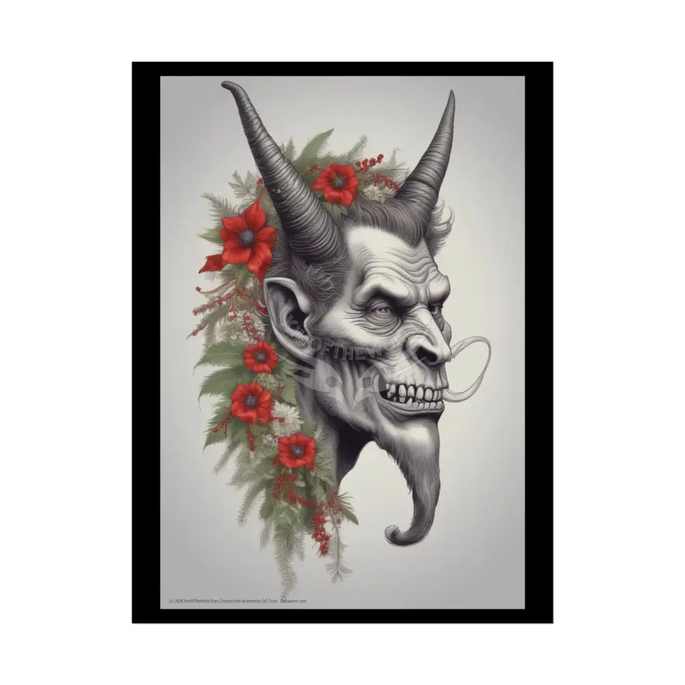 Krampus Holiday Poster — Rolled Christmas Folklore Fae Wall Art 18″ x 24″ (Vertical) / Semi Glossy Poster