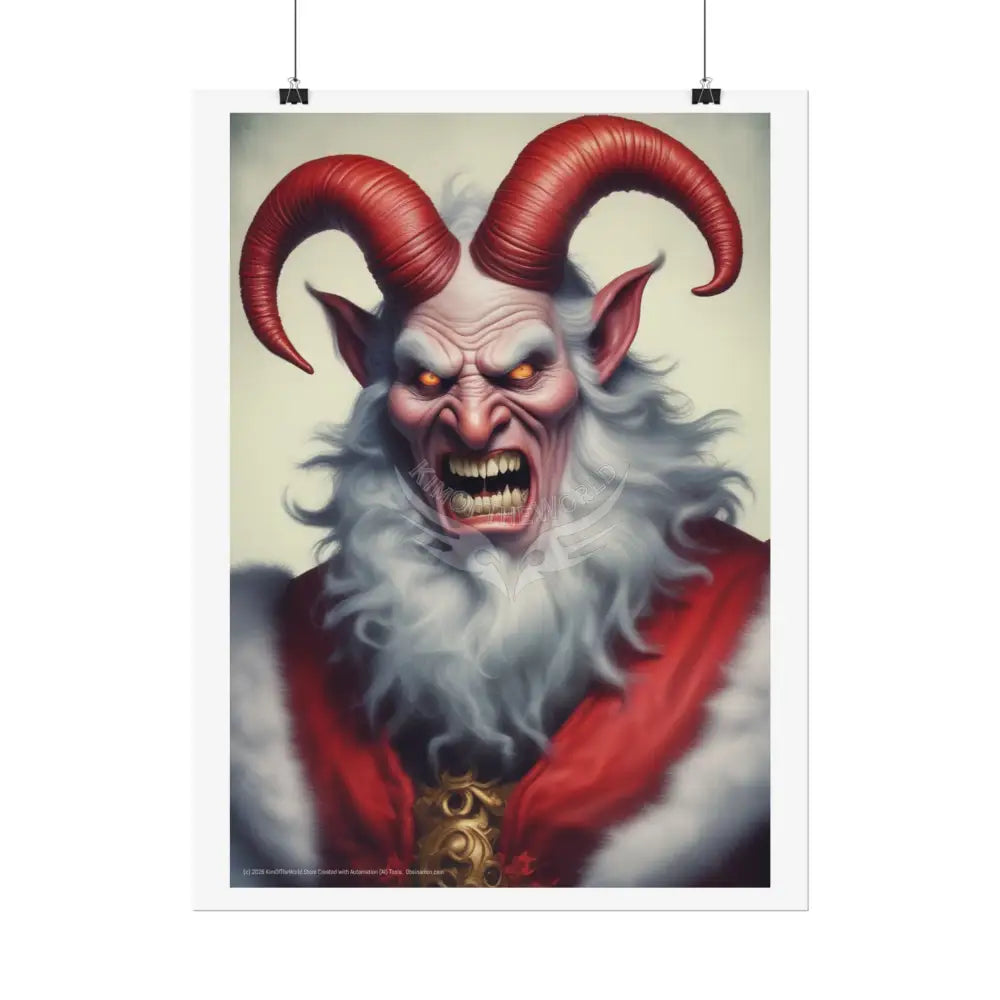 Krampus Holiday Poster — Rolled Christmas Folklore Fae Wall Art Poster