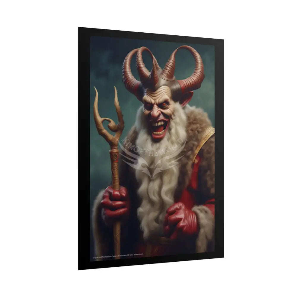 Krampus Holiday Poster — Rolled Christmas Folklore Fae Wall Art Poster