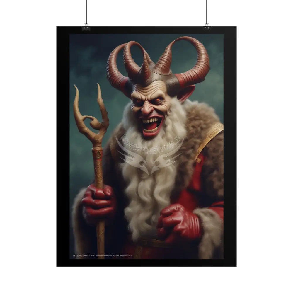 Krampus Holiday Poster — Rolled Christmas Folklore Fae Wall Art Poster