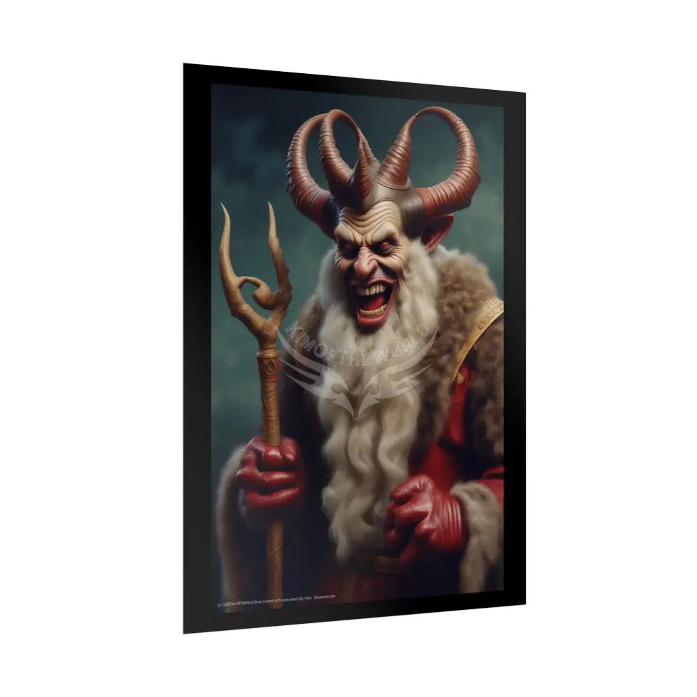 Krampus Holiday Poster — Rolled Christmas Folklore Fae Wall Art Poster
