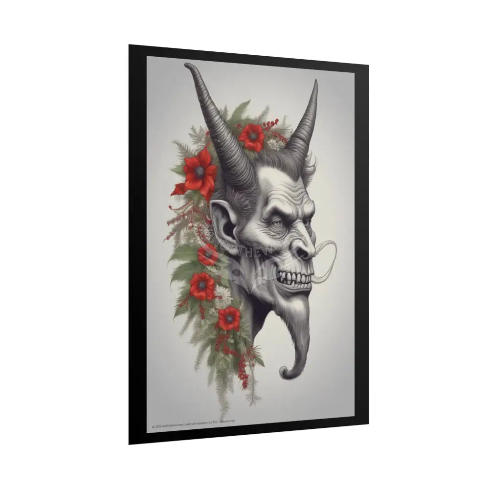 Krampus Holiday Poster — Rolled Christmas Folklore Fae Wall Art Poster