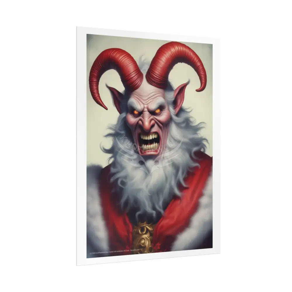 Krampus Holiday Poster — Rolled Christmas Folklore Fae Wall Art Poster