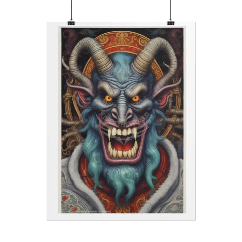 Krampus Holiday Poster — Rolled Christmas Folklore Fae Wall Art Poster