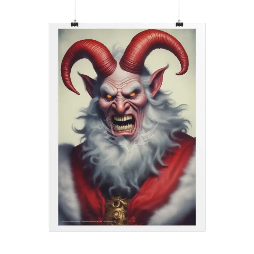 Krampus Holiday Poster — Rolled Christmas Folklore Fae Wall Art Poster