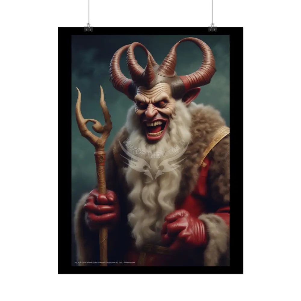 Krampus Holiday Poster — Rolled Christmas Folklore Fae Wall Art Poster