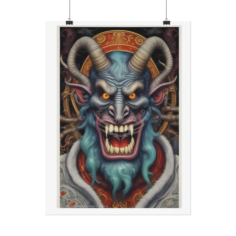 Krampus Holiday Poster — Rolled Christmas Folklore Fae Wall Art Poster