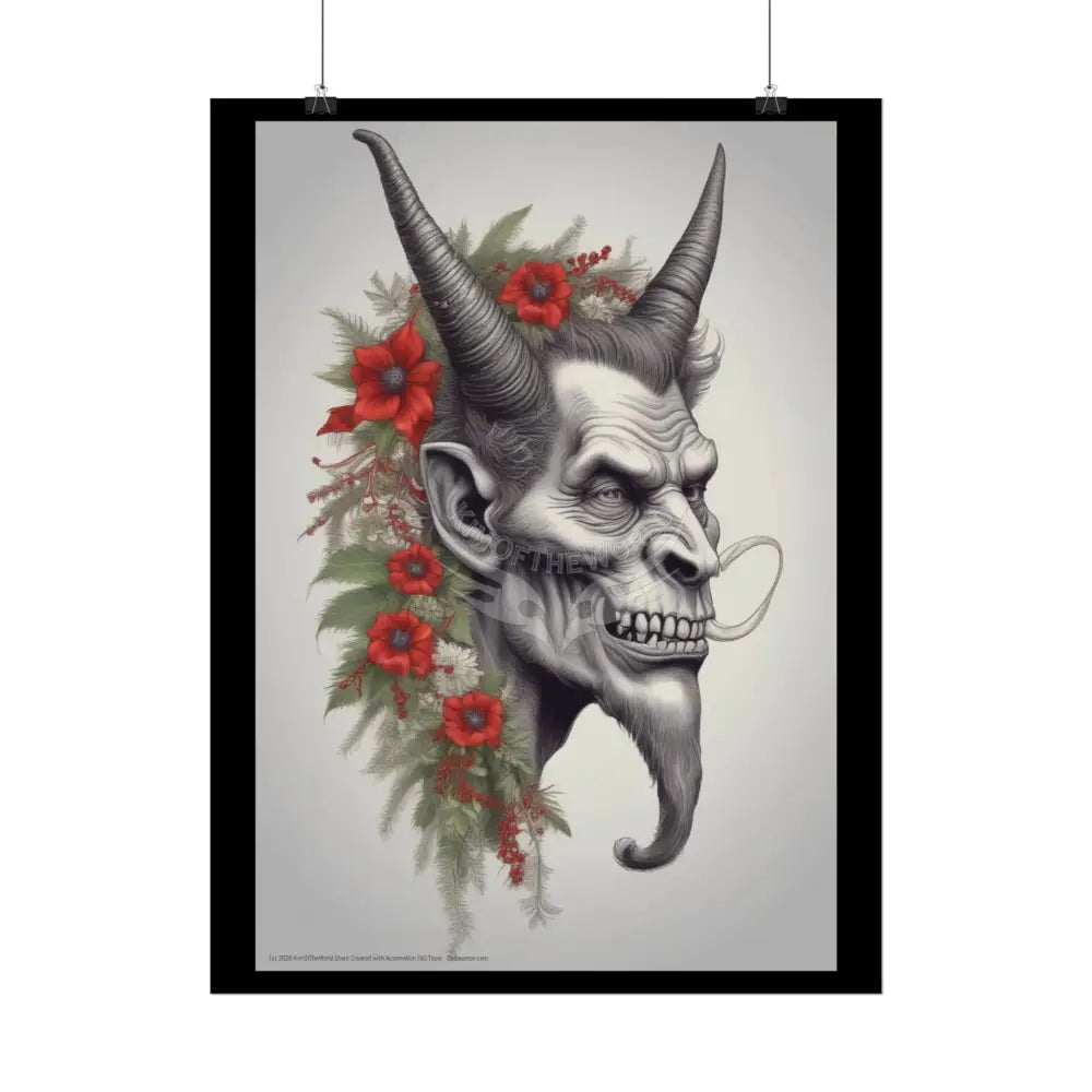 Krampus Holiday Poster — Rolled Christmas Folklore Fae Wall Art Poster
