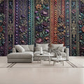 Large 3D Floral Colorful Stripes Unpasted Mural Wallpaper 144’’x100’’ - 144’’x100’’ - Wall Coverings