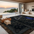 Large Area Rug Floor Carpet 10 ft x 8 ft - Blue Line Design 120’’x96’’ Rugs & Mats