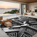 Large Area Rug Floor Carpet 3D MonoChrome Pewter Celtic StandardEsch 120’’x96’’ Rugs & Mats