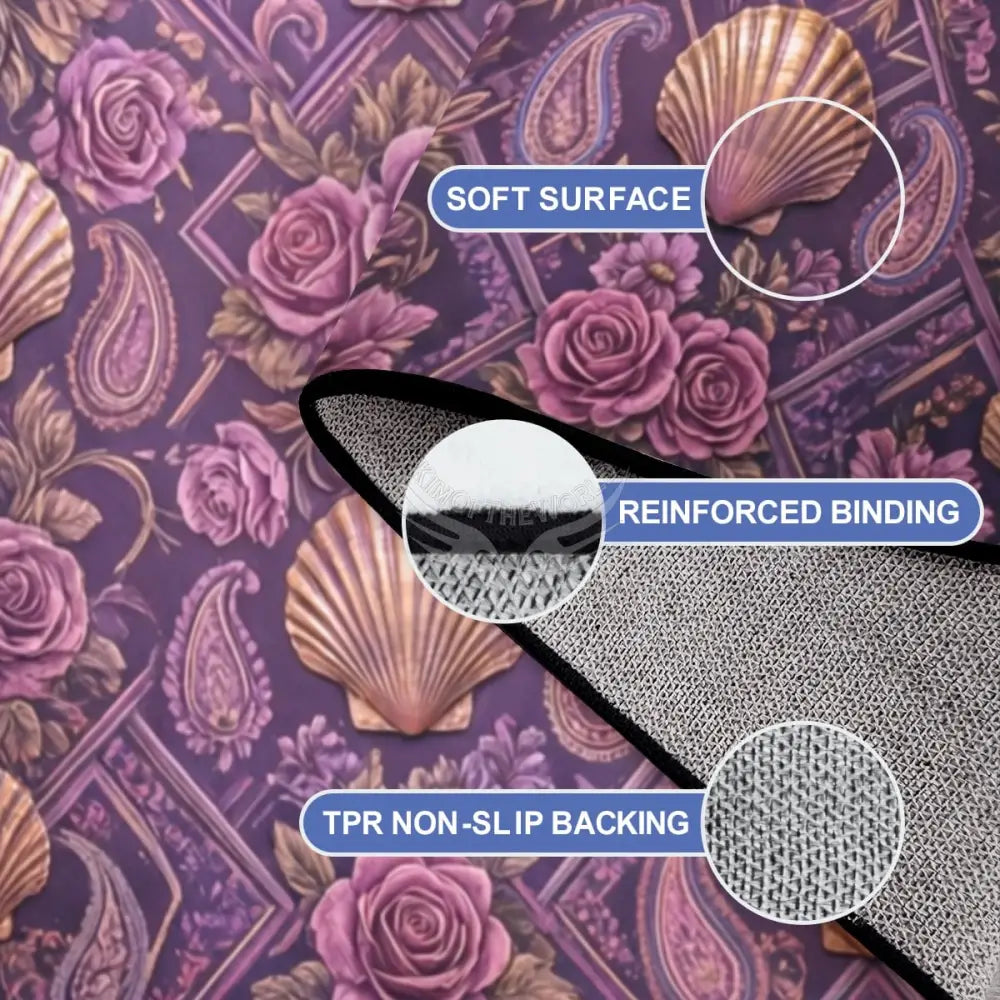 Large Area Rug Floor Carpet (5:4) - 3D Magenta Shells 120’’x96’’ Rugs & Mats
