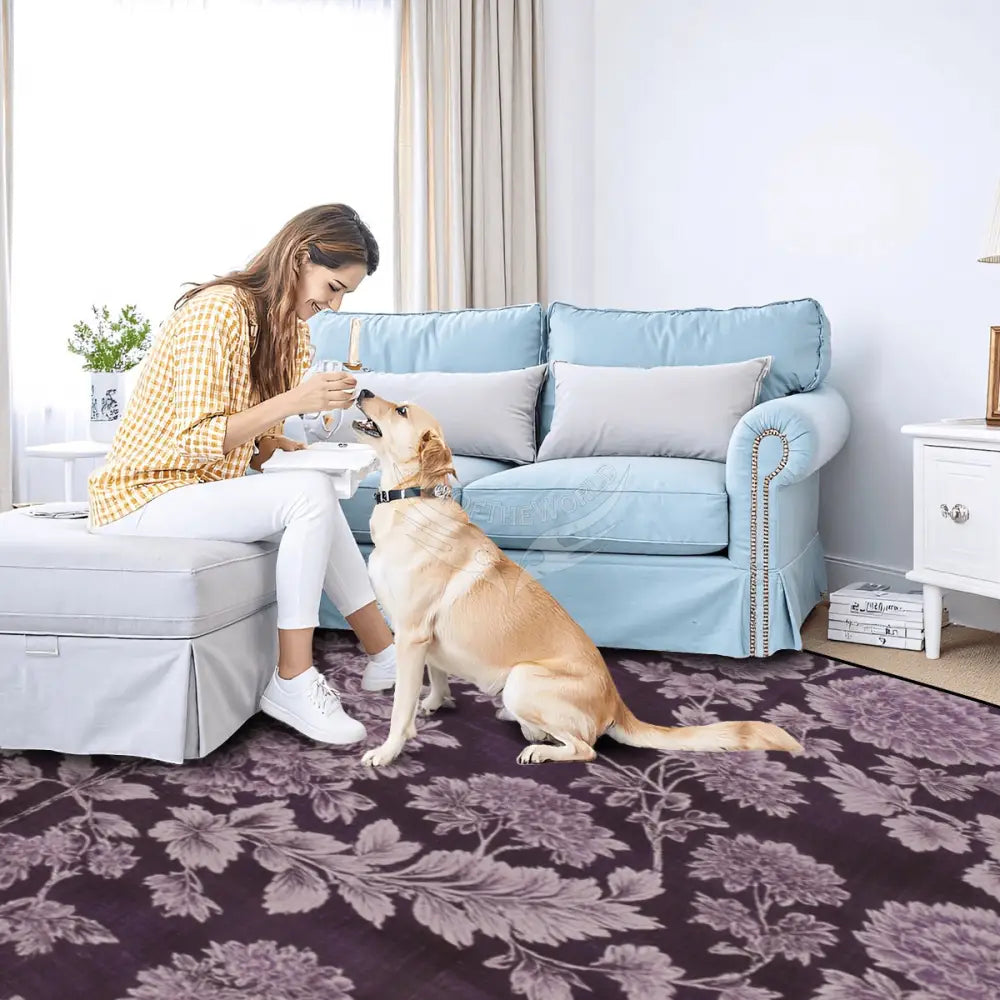 Large Area Rug Floor Carpet (5:4) - Plumb Hydrangea Snowball 120’’x96’’ Rugs & Mats
