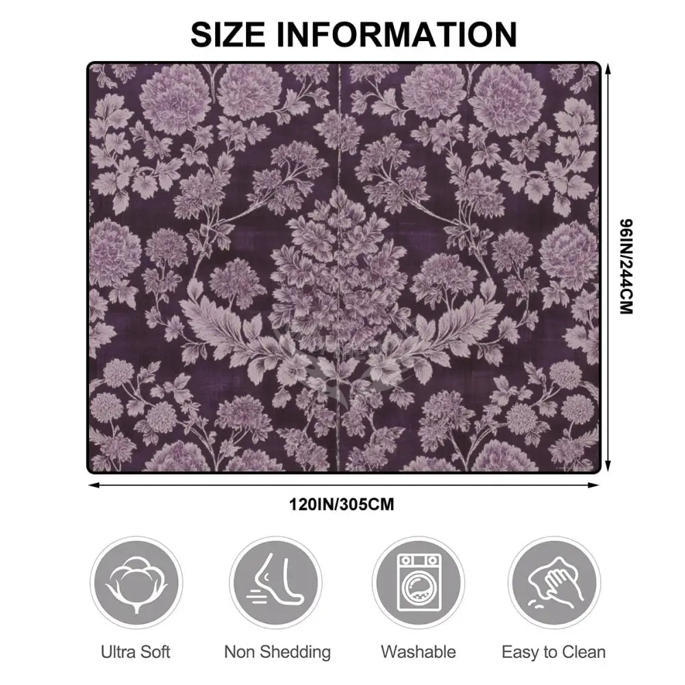 Large Area Rug Floor Carpet (5:4) - Plumb Hydrangea Snowball 120’’x96’’ Rugs & Mats