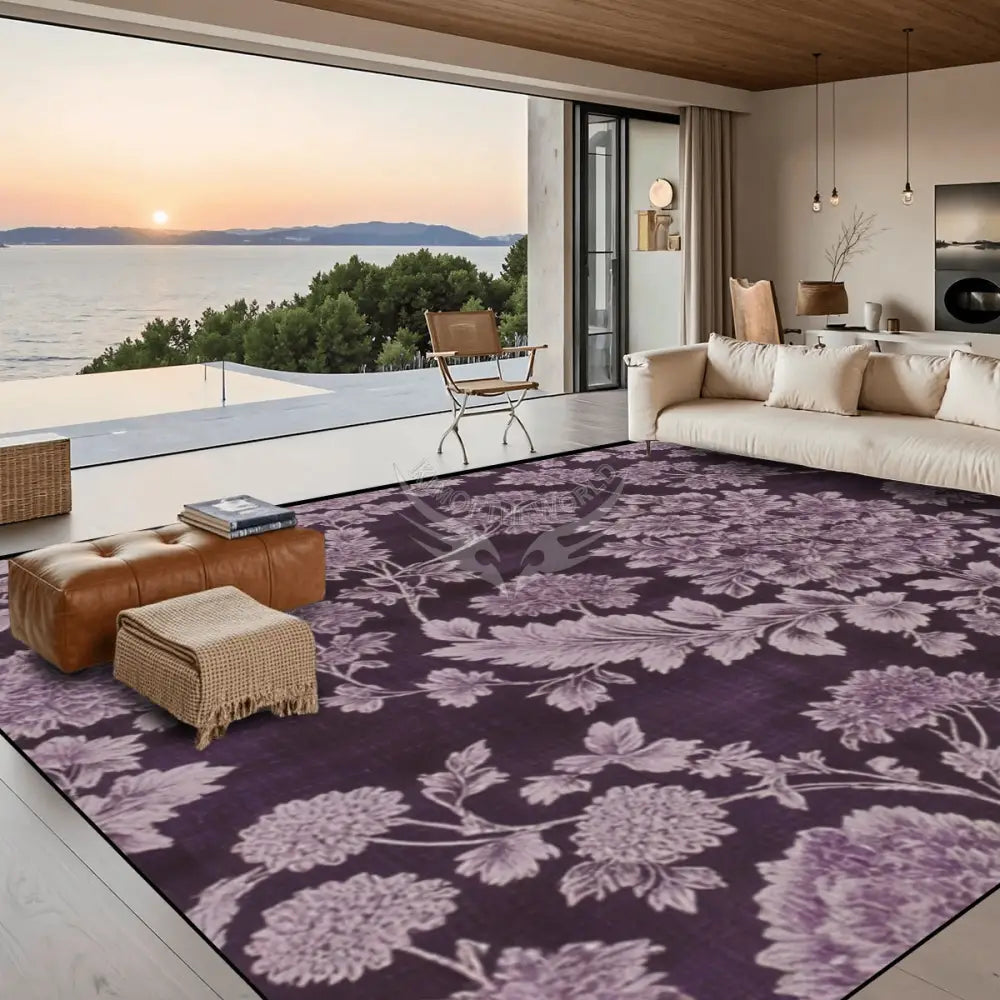 Large Area Rug Floor Carpet (5:4) - Plumb Hydrangea Snowball 120’’x96’’ Rugs & Mats