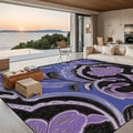 Large Area Rug Floor Carpet (5:4) - Purple Abstract Design 120’’x96’’ Rugs & Mats