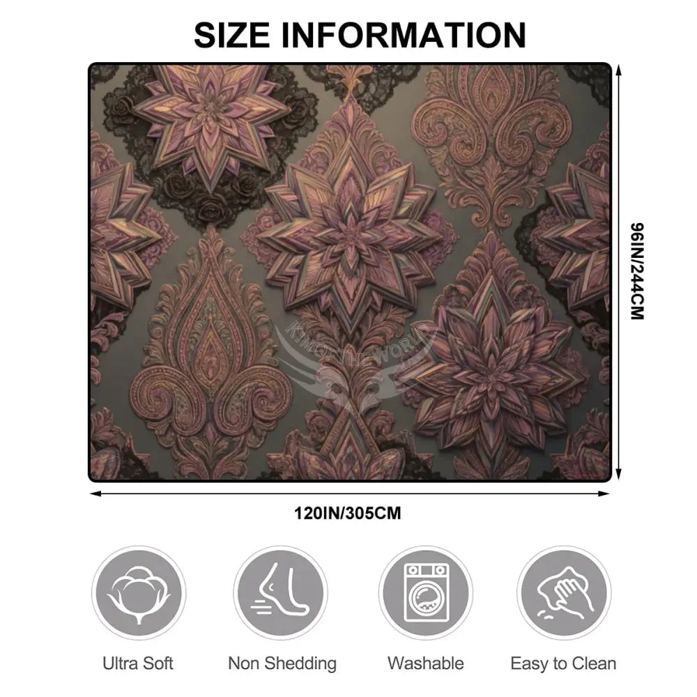 Large Area Rug Floor Carpet (5:4) - Rich Orange Chocolate Stars 120’’x96’’ Rugs & Mats