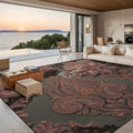 Large Area Rug Floor Carpet (5:4) - Rich Orange Chocolate Stars 120’’x96’’ Rugs & Mats