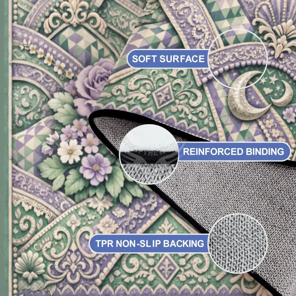 Large Area Rug Floor Carpet Lavender and Mint 3D Pastels 10 ft x 8 ft 120’’x96’’ Rugs & Mats