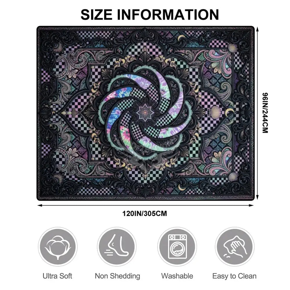 Large Multi Color Patchwork Pinwheel 3D Floral Tie Dye Checkerboard 10 ft x 8 ft Area Rug Floor Carpet 120’’x96’’ Rugs