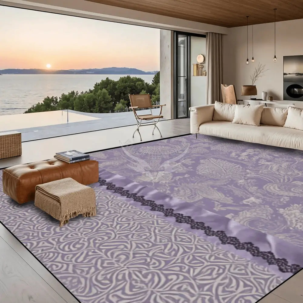 Lavender and Flora Lace 10 ft x 8 ft Large Area Rug Floor Carpet 120’’x96’’ Rugs & Mats