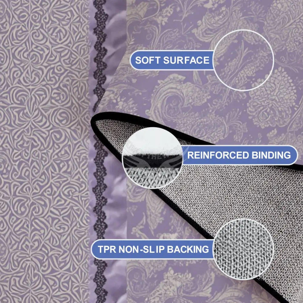 Lavender and Flora Lace 10 ft x 8 ft Large Area Rug Floor Carpet 120’’x96’’ Rugs & Mats