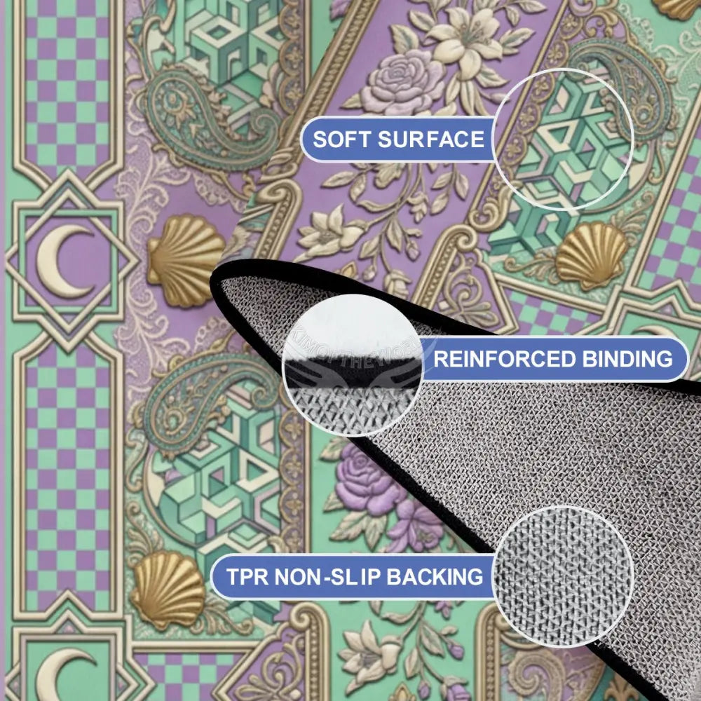 Lavender and Mint 10 ft x 8 ft Large Area Rug Floor Carpet 120’’x96’’ Rugs & Mats