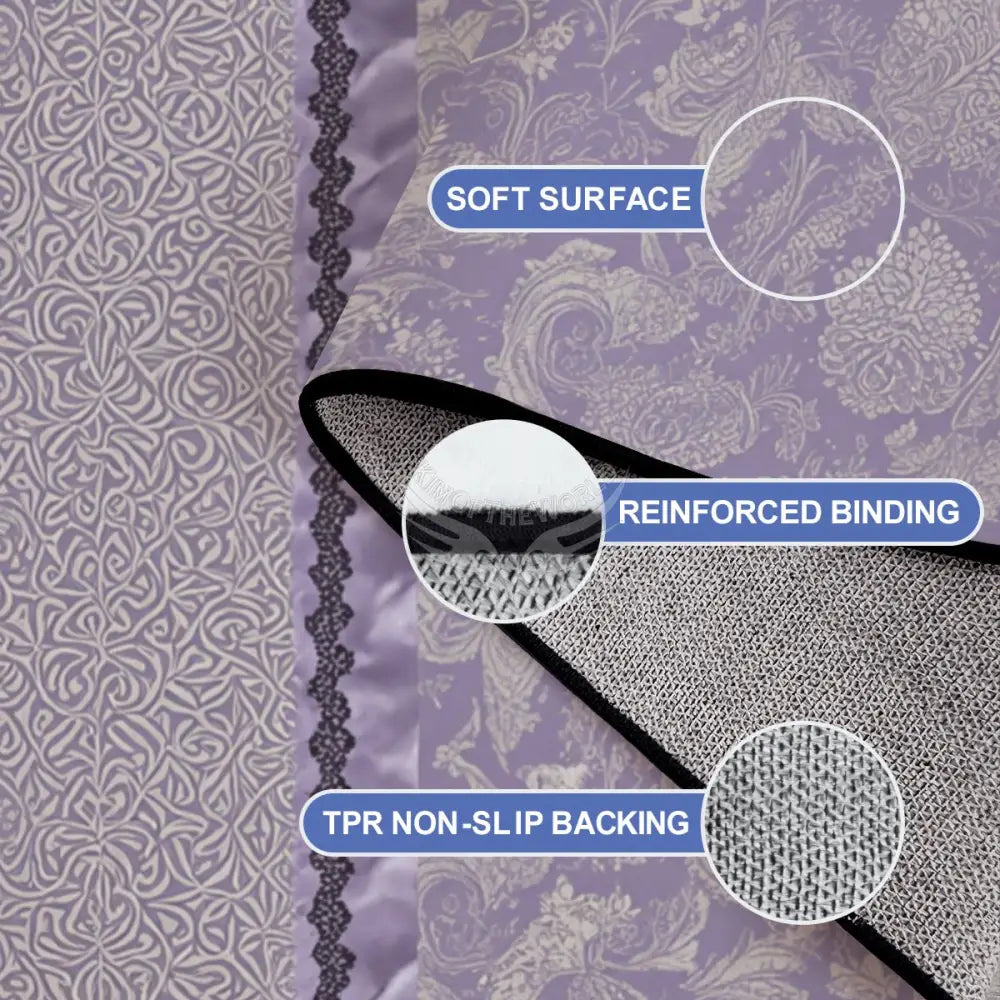 Lavender Lace Print Large Area Rug Floor Carpet - 10ft x 8ft - (Ratio 5:4) 120’’x96’’ Rugs & Mats