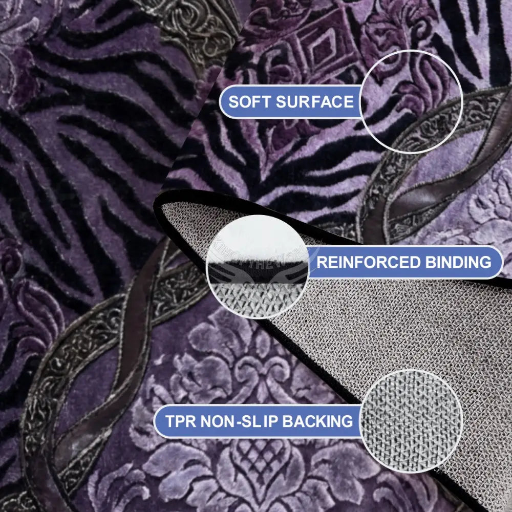 Lavender Multi Patch Animal Print 3D Large Area Rug Floor Carpet 10x8 120’’x96’’ Rugs & Mats