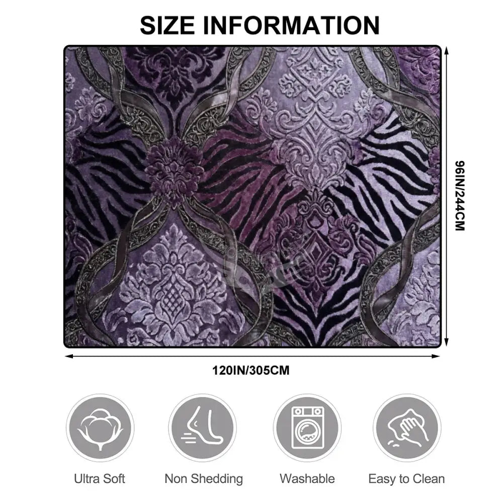 Lavender Multi Patch Animal Print 3D Large Area Rug Floor Carpet 10x8 120’’x96’’ Rugs & Mats